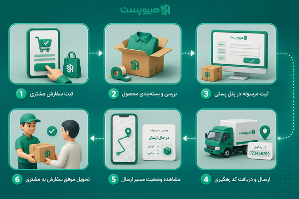 پنل پستی چه بخش‌هایی از چرخه ارسال را پوشش می‌دهد؟