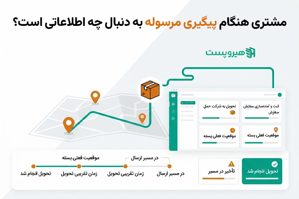 مشتری هنگام پیگیری مرسوله به دنبال چه اطلاعاتی است؟