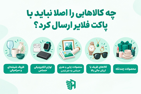 چه کالاهایی را اصلا نباید با پاکت فلایر ارسال کرد؟