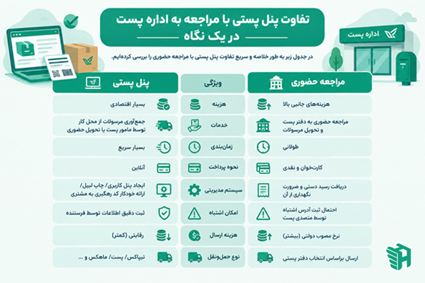تفاوت پنل پستی با مراجعه به اداره پست در یک نگاه